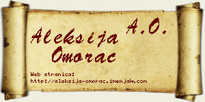 Aleksija Omorac vizit kartica